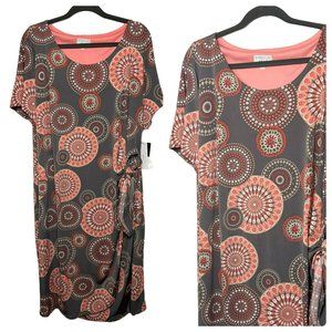 NWT Signature By Robbie Bee Ladies Short Sleeve Midi Scoop Neck Dress SZ 3X